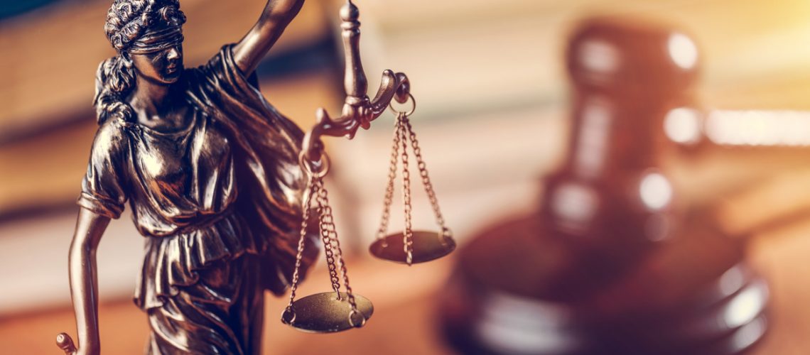 Justice statue with gavel