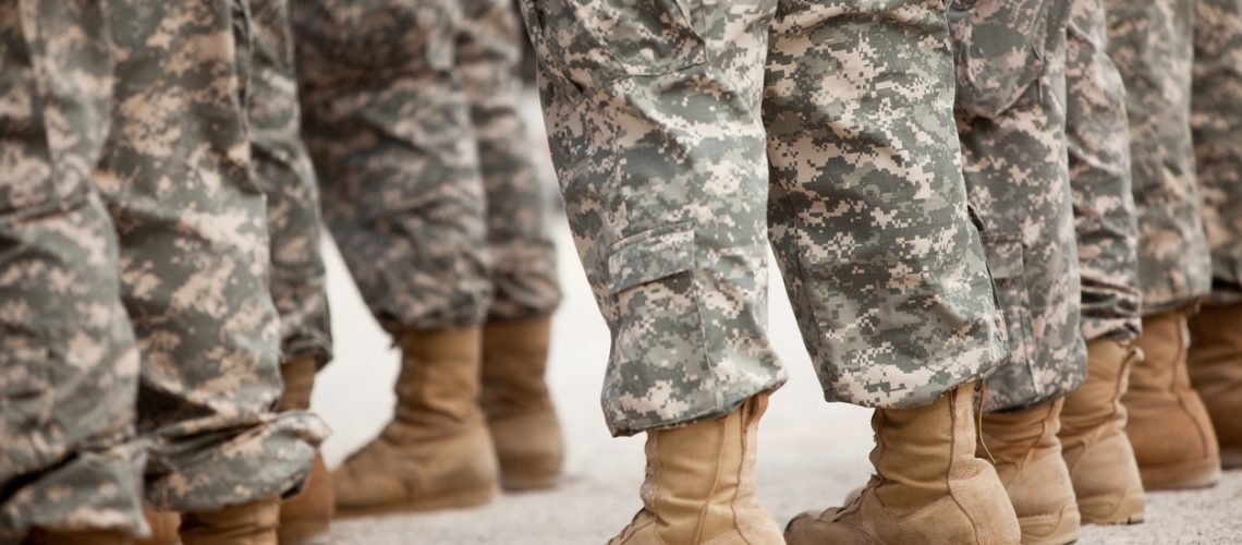 soldiers in line