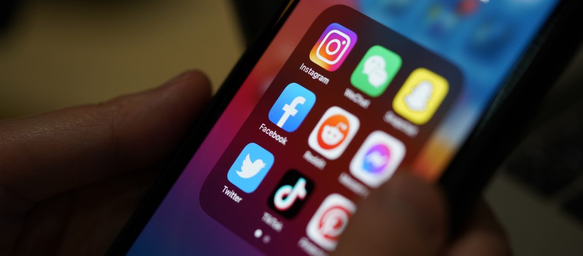 social media on phone